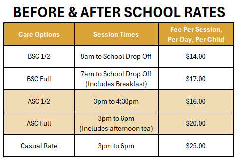 Bef & Aft School Rates